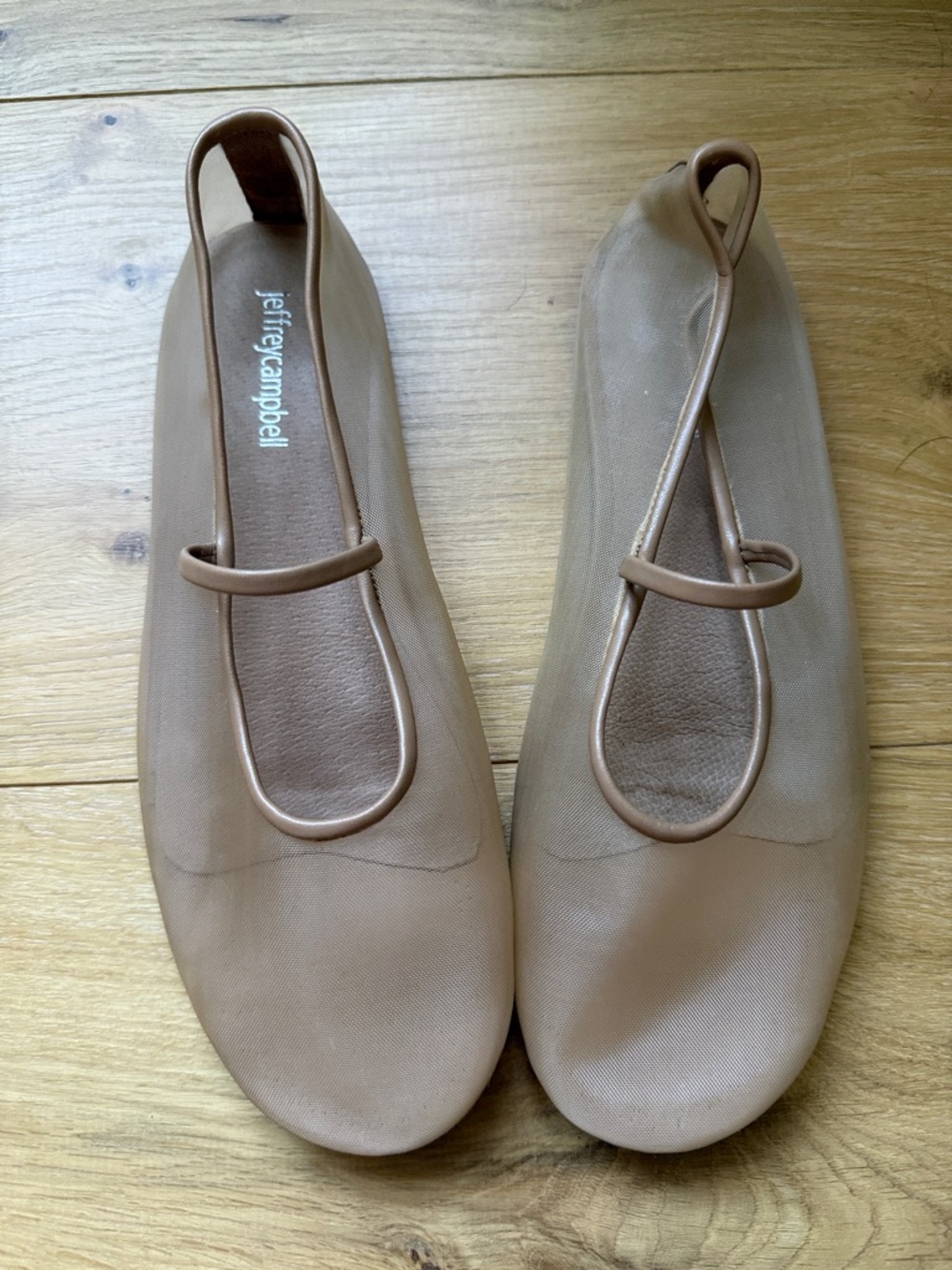 Jeffrey Campbell Nude Tan Mary Jane Ballet Flats